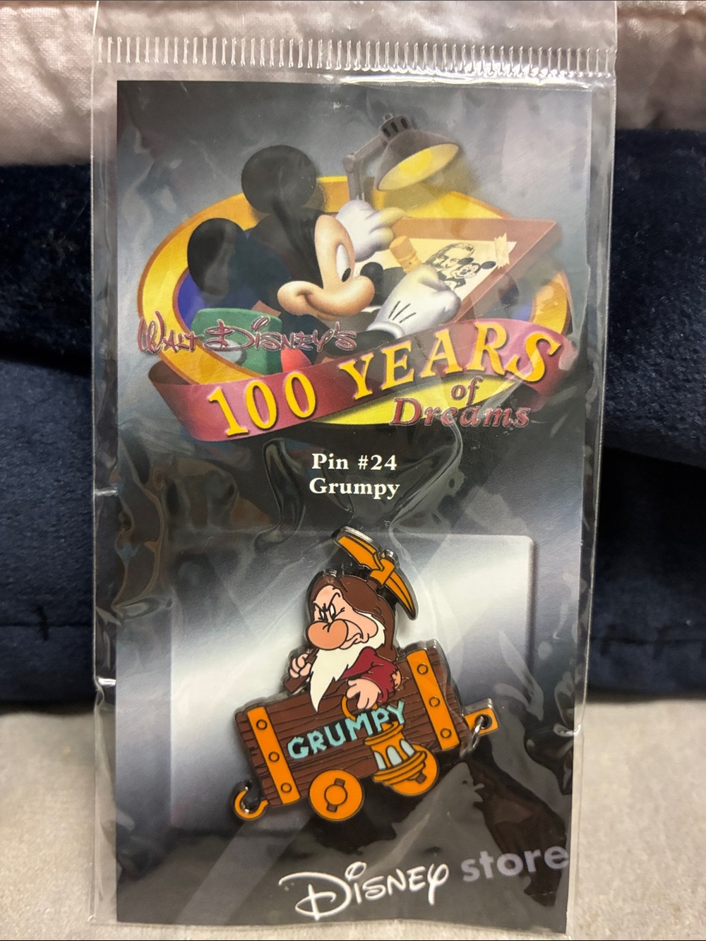 Disney Store Collection Grumpy Enamel Pin.